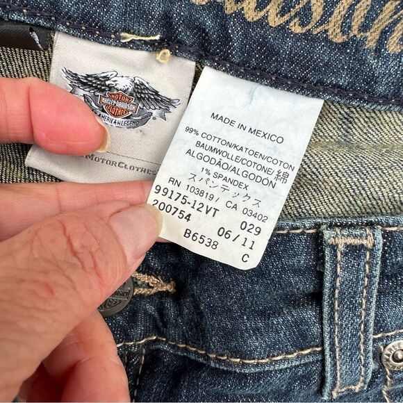 Harley-Davidson Blue Straight Leg Jeans Classic Denim - Picture 6 of 9